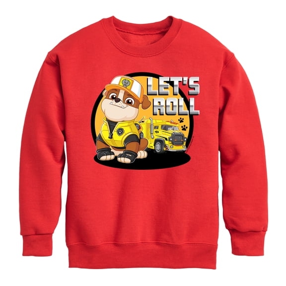 Paw Patrol - Let's Roll Rubble Graphic Long Sleeve Fleece Sweatshirt