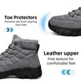 thumbnail image 3 of Men's Winter Snow Boots Warm Fur Lining Fashion Comfort Casual Outdoor Waterproof Hiking Boots Lightweight Lace Up Boots Gray 9.5 US, 3 of 7