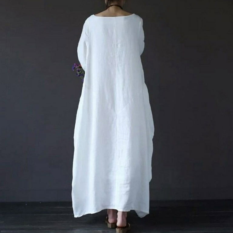 Lekwk Plus Size Linen Dresses for Women Oversized Long Sleeve Round Neck Cocoon Dress Baggy Maxi Dresses Casual Robe Daily Wear, Women's, Size: 5XL, Lekwk Plus Size Linen Dresses for Women Oversized Long Sleeve Round Neck Cocoon Dress Baggy Maxi Dresses Casual Robe Daily Wear, Women's, Size: 5XL,