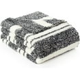 thumbnail image 2 of Queen Size Bed Blanket Stripe Black, Super Soft Warm Bedding Blankets Cozy Knit Fuzzy Plush Blankets for Bed, Living Room, Stripe Black, Queen 90"x90", 2 of 14