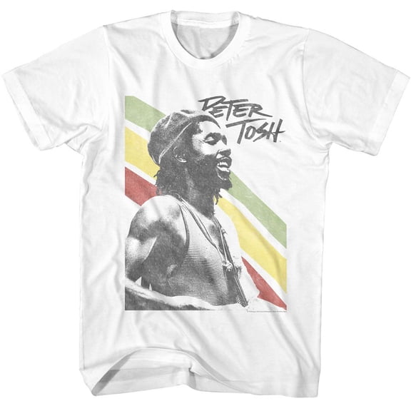 Peter Tosh Rasta Stripes White Adult T-Shirt 5Xl