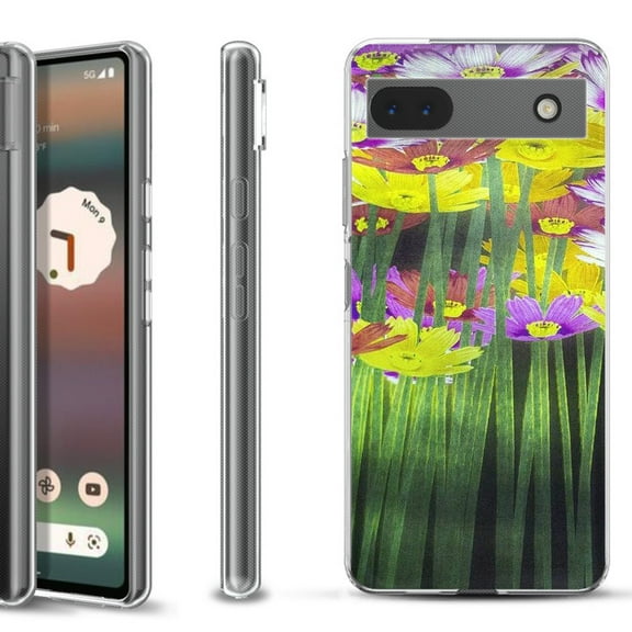 Slim-Fit Gel TPU Phone Case for Google Pixel 6a, by OneToughShield ® - Dream Flower