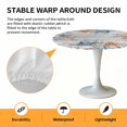 thumbnail image 2 of Elastic Fitted Round Tablecloth, Blue Coastal Waterproof Stretch Table Cover for 55"-60" Tables, Starfish Eucalyptus Leaves Ocean Conch Vintage Washable Outdoor Tablecloths for Patio, Picnic, Camping, 2 of 9