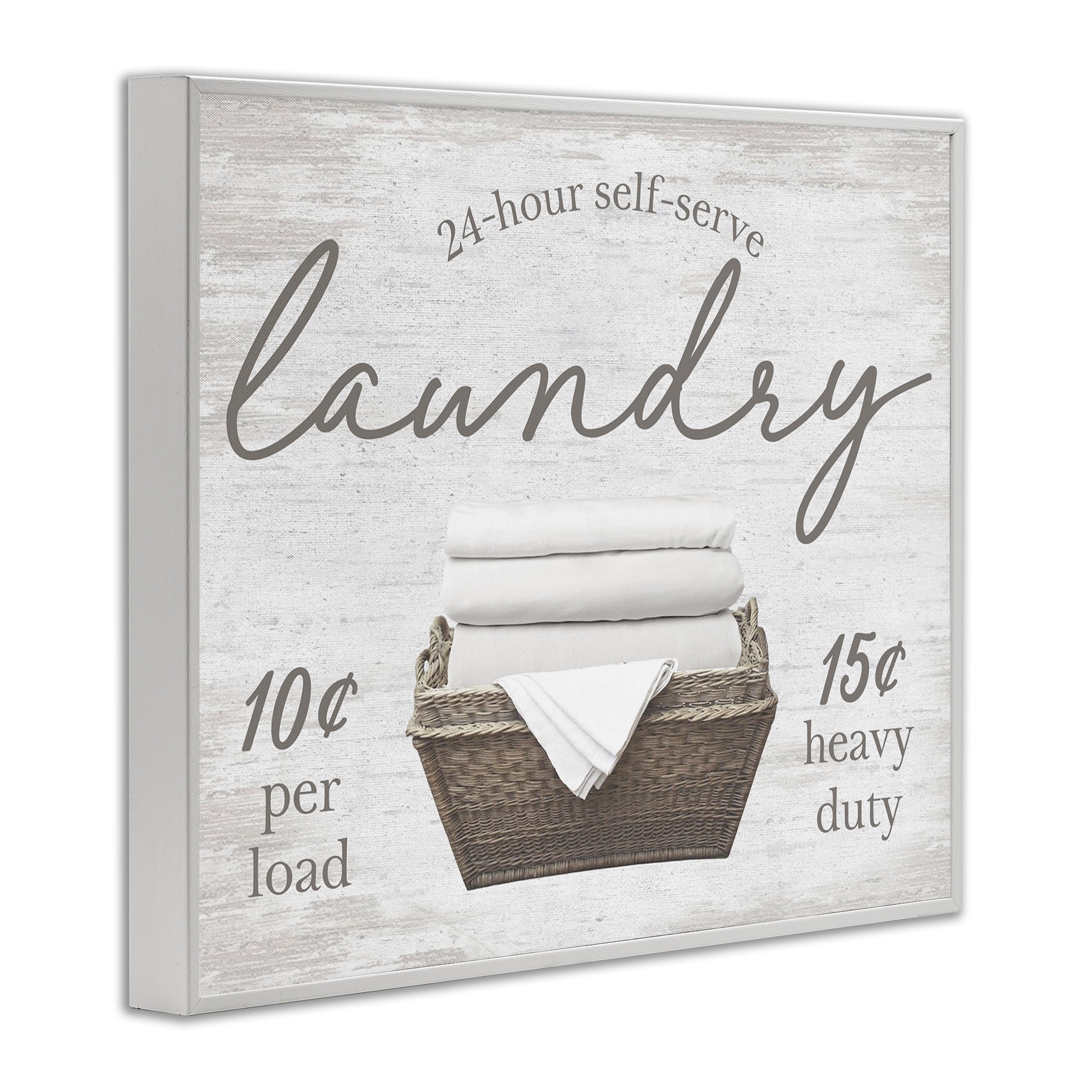 Stupell Industries Vintage Laundry Ad Typography Painting White Framed Art Print Wall Art, 14 x 11
