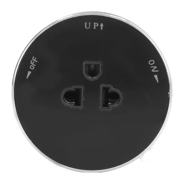 Adaptador de toma de corriente extraíble para PC universal redondo con indicador luminoso para