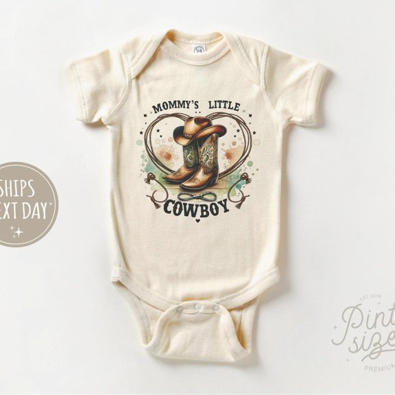 Baby Bodysuit BELLA CANVAS Mommy'S Little Cowboy Onesie - Country Boy Bodysuit - I Love Mommy Baby Onesie