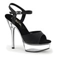 thumbnail image 2 of **5 1/2" Stiletto Heel P/F Sandal - Blk Faux Leather/Clr, 9, 2 of 2