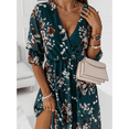 thumbnail image 4 of EASYBRA Women V Neck Floral Chiffon Midi Dress Side Slit Elegant Summer Casual Flowy Dress, 4 of 7