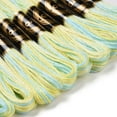 thumbnail image 2 of 10 Skeins 6-Ply Polyester Embroidery Floss Cross Stitch Threads Segment Dyed Champagne golden 0.5mm about 8.75 Yards(8m)/skein, 2 of 3