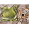 thumbnail image 2 of Yellow and White Fluffy Throw Pillow Cushion Cover, Old Fashioned Checkered Pattern Black Lines Geometrical Squares, Decorative Square Accent Pillow Case, 40" x 40", Yellow White Black, by Ambesonne, 2 of 5