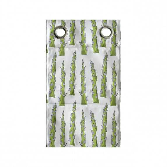 Asparagus Hanging Pocket Organizer, Natural Vegetables Greenery Organic Garden Items Repetition, Printed Polyester Storage Bag with Pockets, 9" x 27", Coconut Apple Green