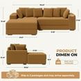 thumbnail image 3 of Hawsaiy 111" Sectional Sofa Couches with L-Shape Chaise, Extra Large Modular Sleeper Couch Reversible Corduroy with 8 pcs Pillows for Living Room, Bedroom, 3 of 12