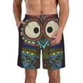thumbnail image 1 of Balery Boho Owl Traje de Baño Estilo Hawaiano para Hombre, Shorts de Secado Rápido con Bolsillos-Large, 1 of 6