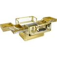 thumbnail image 4 of VER Beauty Hard Makeup Case, 4-Tier Nail Tech Travel Case, Gold Ice Cube, 4 of 7