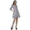 thumbnail image 4 of Moomaya Drawstring Mini Dress Printed Poly Crepe Women Ruffle Sleeve Shirt Dress, 4 of 4