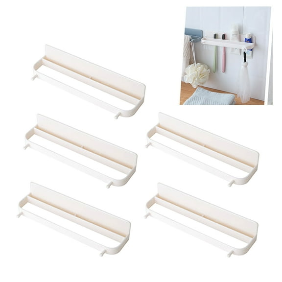 LEORX 5Pcs Wall-Mounted Shoes Rack Beige Punch Free Organizer for Home Storage