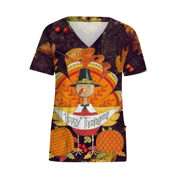 Puntoco Blusa de manga corta con cuello en V para mujer con bolsillos Puntoco Puntoco-3601