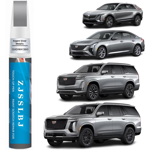 Car Touch Up Paint(Argent Silver Metallic(GXD/WA130H)) for Cadillac, Car Paint Scratch Repair Kit, Quick & Easy Solution to Repair, 2 in 1 Scratch Remover Pen