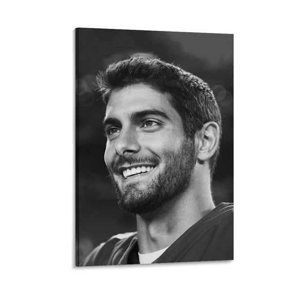 American Football Jimmy Garoppolo Retro Poster Canvas Wall Art Prints Poster Gifts Photo Picture Painting Posters Room Decor Home Decorative 24x36inch(60x90cm)