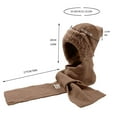 thumbnail image 3 of Long Scarf Integrated Hat Under $5! Kadlawus Knitted Balaclava Hat with Scarf and Mask, 3-in-1 Fleece Lined Winter Warm Windproof Face Cover, 3 of 9