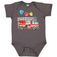 thumbnail image 3 of Inktastic Valentine's Day Fire Truck with Hearts Boys or Girls Baby Bodysuit, 3 of 5