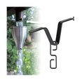thumbnail image 2 of Rain Chain Gutter Adapter, Black V-Shaped Rain Chain Adapter with S-Shaped Hook, Rain Chain Hook for Outside, 2 of 8