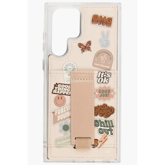 Walli Cases Samsung S23 Phone Case with Wallet and Finger Strap - No Bad Vibes