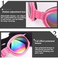 thumbnail image 4 of Juego de 2 gafas protectoras para perros, correa ajustable, protección ocular para viajes y esquí, gafas de sol impermeables para perros (negro, rosa), 4 of 5