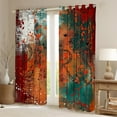 thumbnail image 2 of Orange Red Aesthetic 30%-50% Blackout Curtains French Paris Curtains & Drapes, Vintage Grunge Curtains Abstract Tie Dye Black Out Curtains, Modern Watercolor Window Drapes Ombre Gradient Decor, 2 of 5