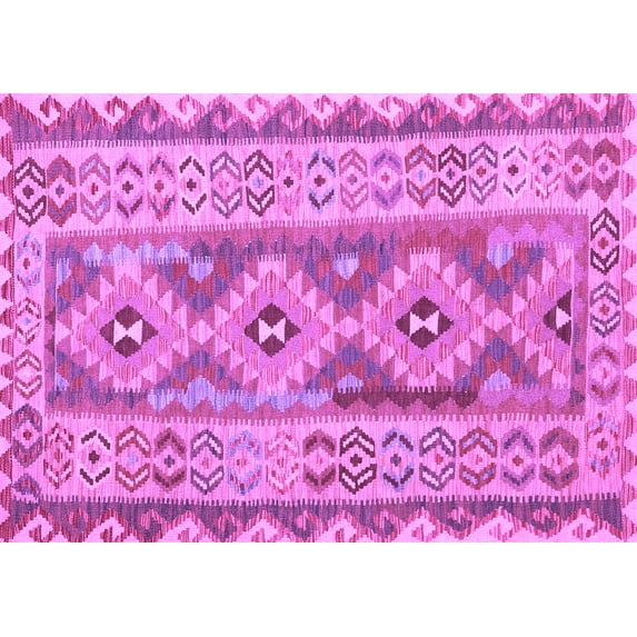 Ahgly Company Indoor Rectangle Southwestern Purple Country Area Rugs, 5' x 7'