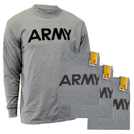 T-Shirt, Soffe, 2 Reflective 'Army', 85/15, L/S, Gray, Size XXL, 3 Pack