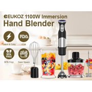 Immersion Blender, 1100W Electric Mixer Handheld, 5-in-1 Stick Blender with Chopper, Blender for Kitchen with 600ml Beaker