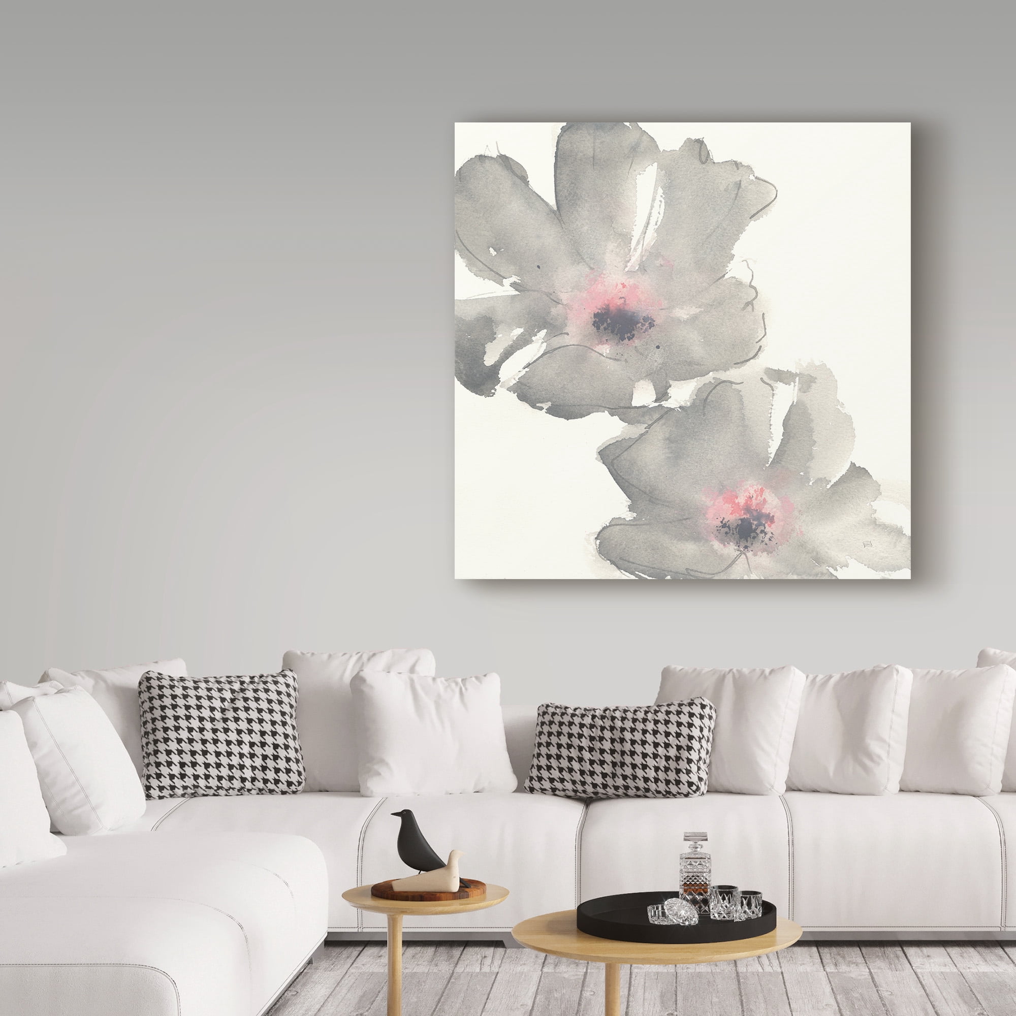 Trademark Fine Art 'Gray Blush Cosmos I on White' Canvas Art by Chris Paschke