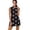 Black Golf, variant on Aplkyhs Palm Leaf Golf Dress Lightweight Golf Dress for Hot Weather Ruffle Zip Up Polyester Material Moisture Wicking Stretch for Golf Enthusiasts