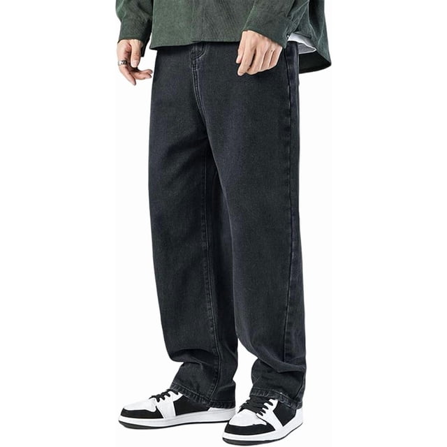 Pantalones vaqueros holgados Y2K para hombre, estilo hip hop, de pierna recta, lavados, vintage, para adolescentes, para patineta, ropa de calle