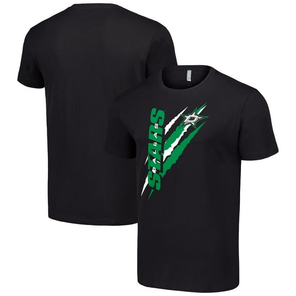 Men's Starter  Black Dallas Stars Color Scratch T-Shirt