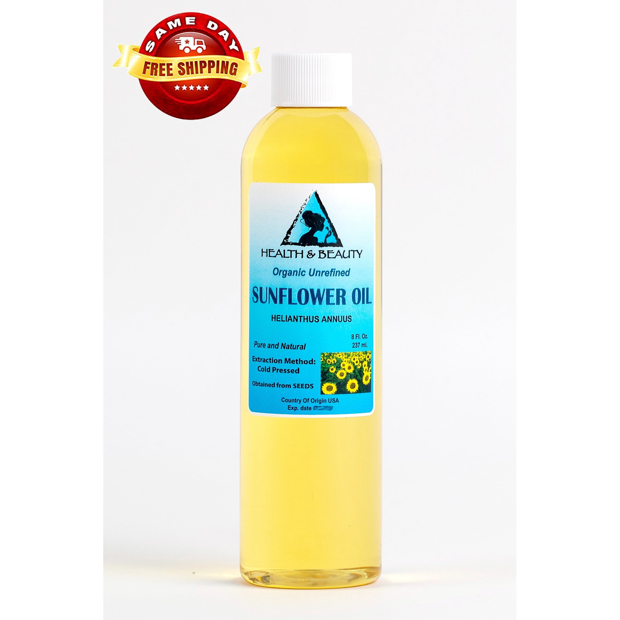 SUNFLOWER OIL UNREFINED ORGANIC CARRIER COLD PRESSED VIRGIN RAW PURE 8 OZ