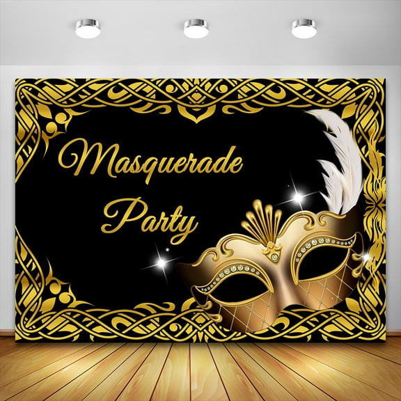 Retro Party Background Classic Masquerade Party Photography Backdrop Custom Name Background for Adult Birthday Banner Wall r