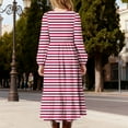 thumbnail image 5 of OGLCCG Girls Maxi Dress Striped Long Sleeve Casual Holiday Dress with Pockets for Teens Lightweight Crewneck A Line Tiered Flowy Dress 4-15 Years, 5 of 5