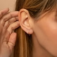 thumbnail image 5 of Gold Plated Earrings for Women 14k Gold Plated Double Hoops Earrings Hypoallergenic Trendy Dainty Minimalis CZ Twist Threader Earrings Jewelry Gifts, 5 of 6