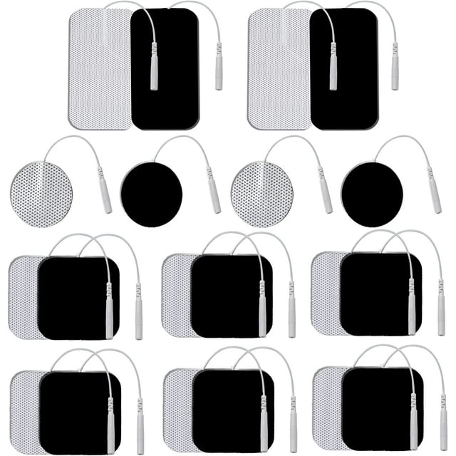 TENS Unit Replacement Pads Assorted Sizes, 20PCS Self-Adhesive Electrode Pads for TENS/EMS Massager, 2” x 2” -12Pcs, 2” x 3.5”- 4Pcs, 1.25" Round - 4Pcs