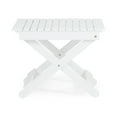 thumbnail image 4 of Folding Coffee Table with Slat Design, Outdoor Wooden Side Table, Square End Table for Patio, Garden, Camping and Indoor, Assembly Required, 15"D x 22.75"W x 18.25"H, White, 4 of 9