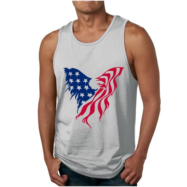 Tanques para Hombre de Verano Suelto Chaleco Impresión Deportivo Cuello Redondo, Camisa sin Mangas Casual para Al Aire Libre Y Diario