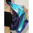 thumbnail image 5 of Unique Bargains Women's Fashion Long Sleeve Metallic Holographic Shiny Fashion Jacket XL Blue Purple, 5 of 6