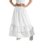 thumbnail image 5 of Falda larga con volantes y bolsillos para niña, cintura elástica, informal, escalonada, de poliéster, 5 of 7
