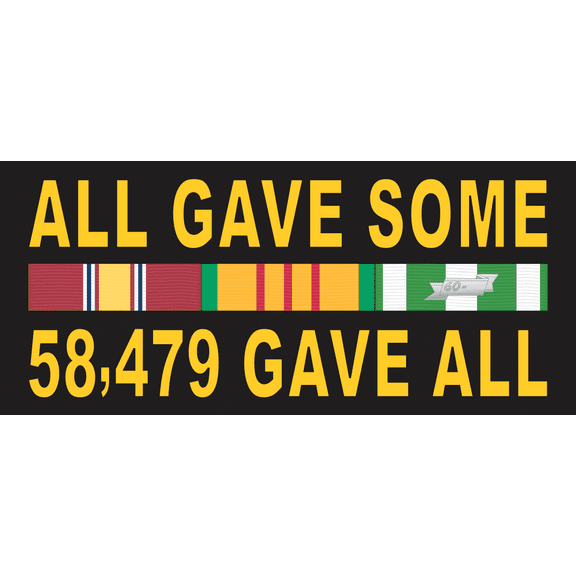 All Gave Some 58479 Gave All Vietnam 3 Ribbon Stack 5.5" Decal