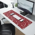thumbnail image 2 of Long Mouse Pads for Desk,Red Christmas Snowflake Pattern Desk Mats on Top Of Desks, Desk Mouse Pad Extra Large with 3mm Non-Slip Base and Stitched Edge for Gaming,Office,Work,Home 31.5x11.8in, 2 of 5