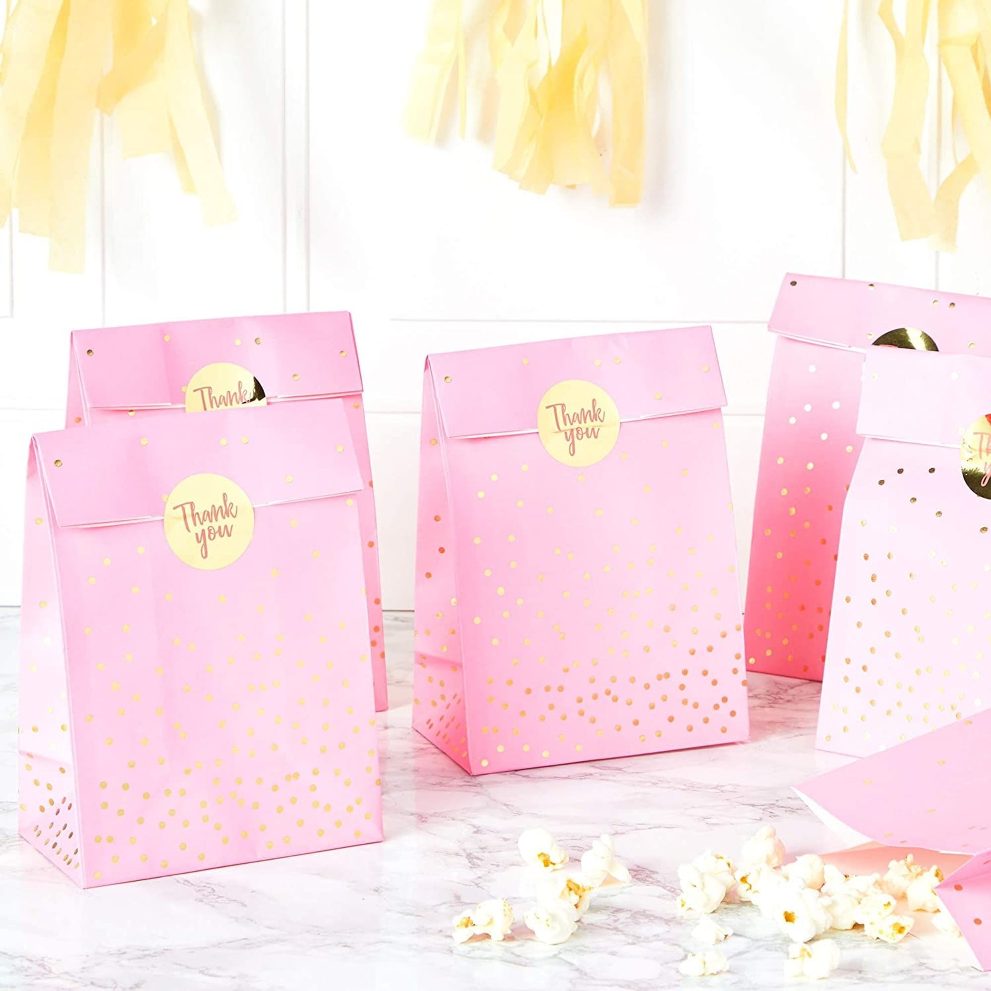 Tilly & Tigg Pink Paper Goodie Bags - 8 Pack