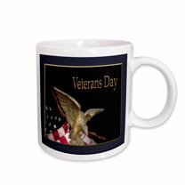 3drose, Veterans Day, Soaring Eagle with American Flag, 11oz Mug