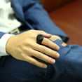 thumbnail image 2 of 20mm Black/Gold/Silver Big Round Polished Band Men's Stainless Steel Smooth Ring, 2 of 9